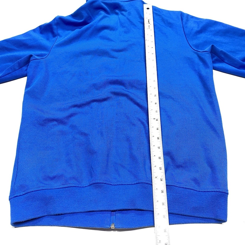 Vintage Y2K Adidas Blue White Stripes Full Zip Size Large Track Jacket Clean - Picture 9 of 11